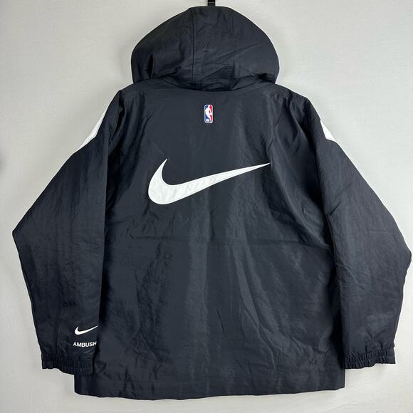Nike x Ambush NBA Collection Nets Jacket Brooklyn Hooded Women’s L Black/White - Picture 12 of 12
